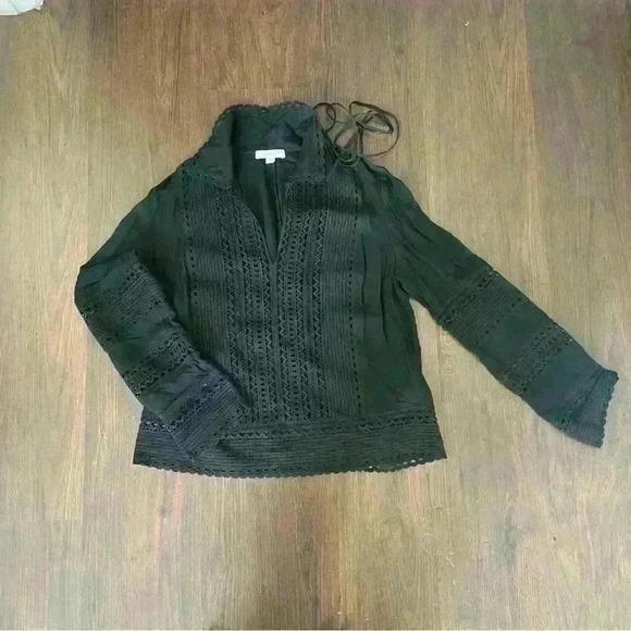 R/R STUDIO Long Sleeve Blouse size 6 color black - Picture 4 of 5